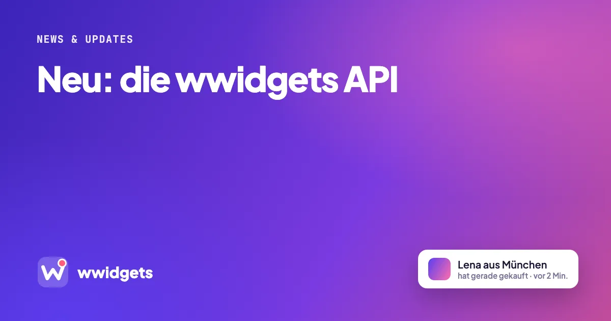 Neu: die wwidgets API