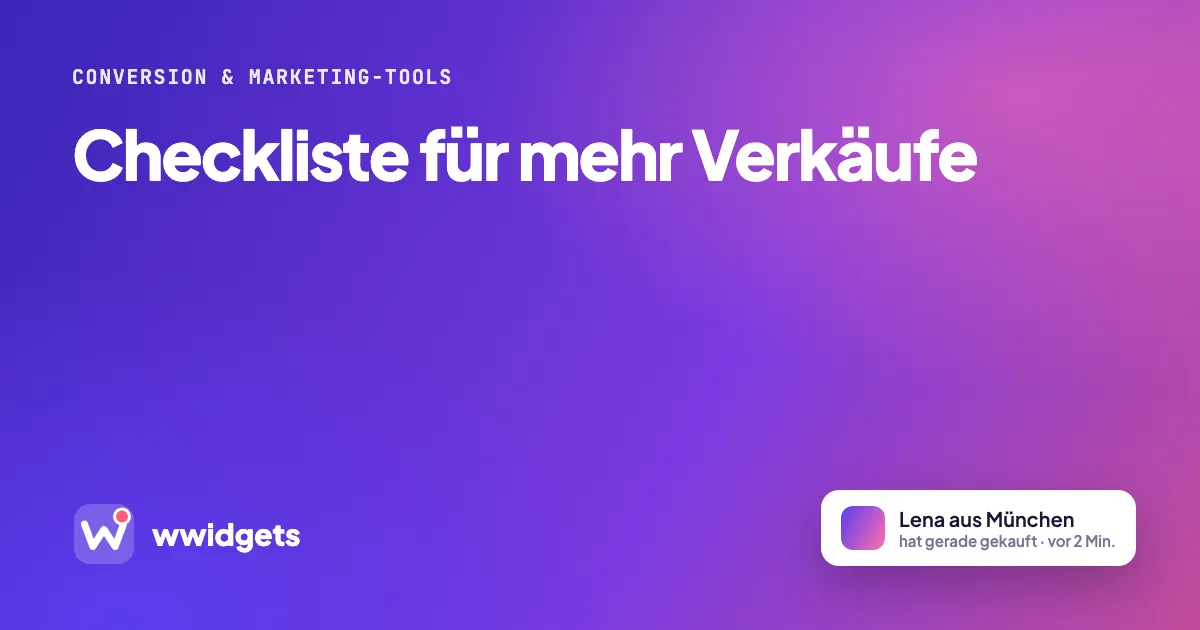 Checkliste für mehr Verkäufe