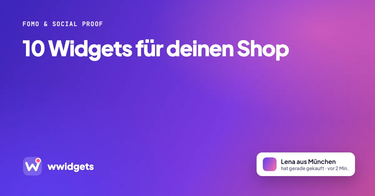 10 Widgets für deinen Shop