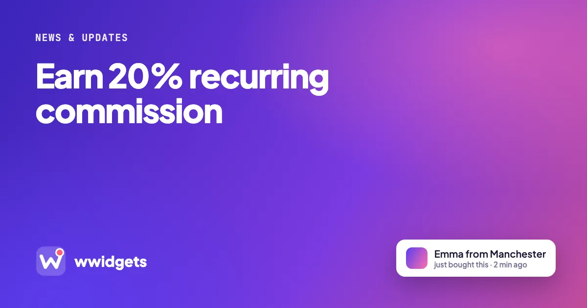 Earn 20% recurring commission