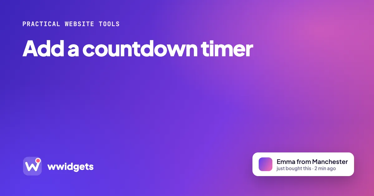 Add a countdown timer