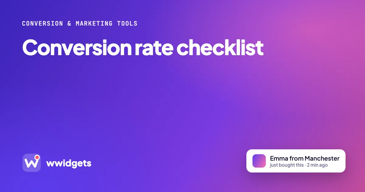 Conversion rate checklist