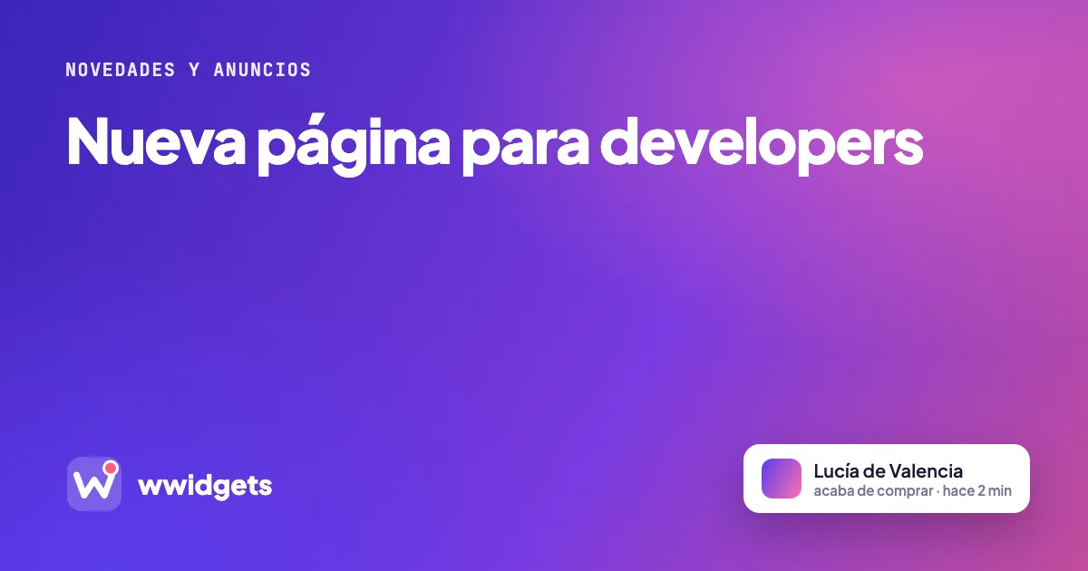 Nueva página para developers
