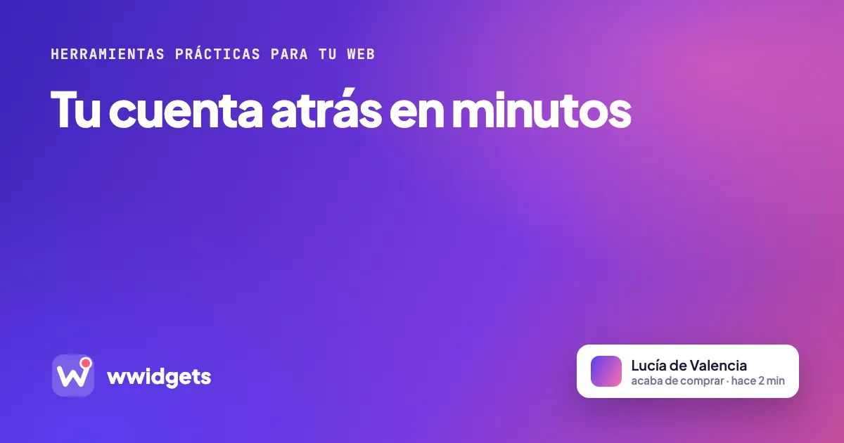 Tu cuenta atrás en minutos