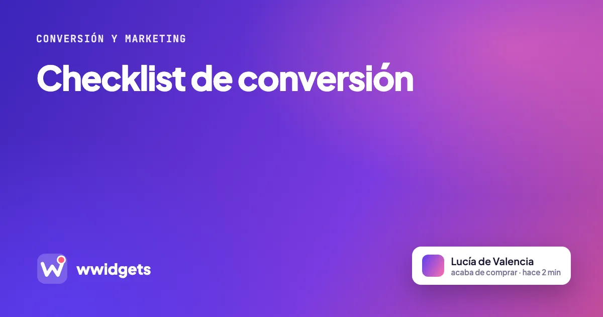 Checklist de conversión