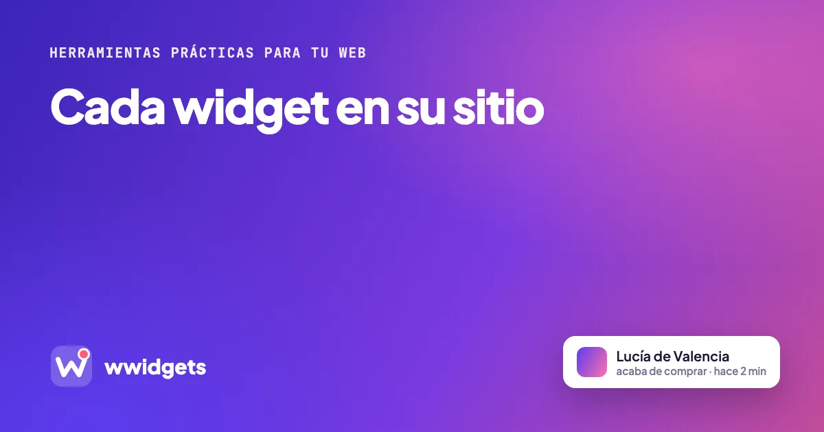 Cada widget en su sitio