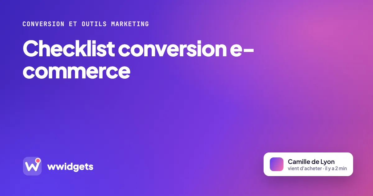 Checklist conversion e-commerce