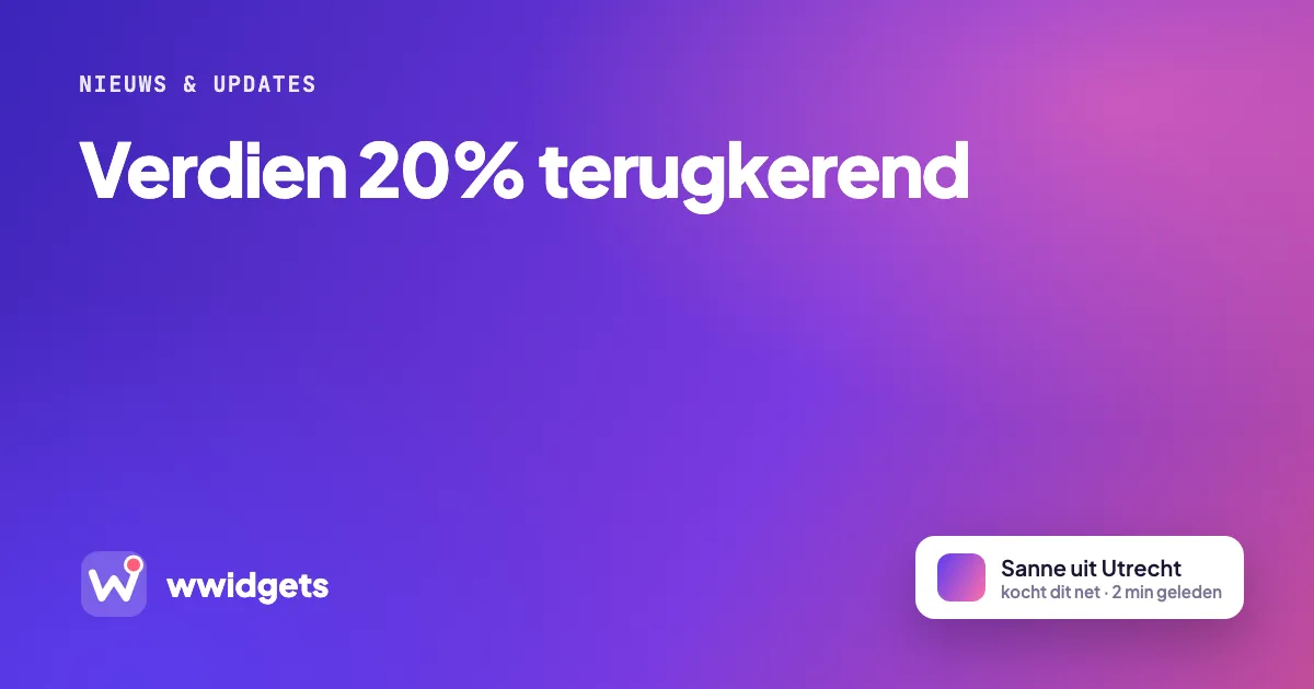 Verdien 20% terugkerend