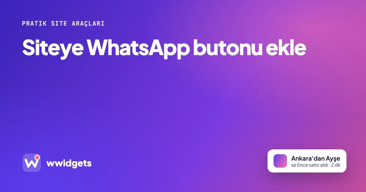 Siteye WhatsApp butonu ekle